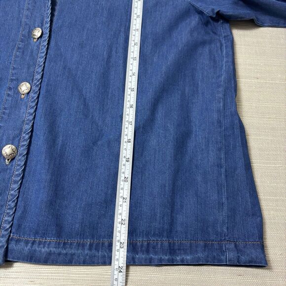 Vintage Y2K Geometric Shapes Art to Wear Boho Long Sleeve Denim Button Up M USA - Picture 7 of 8